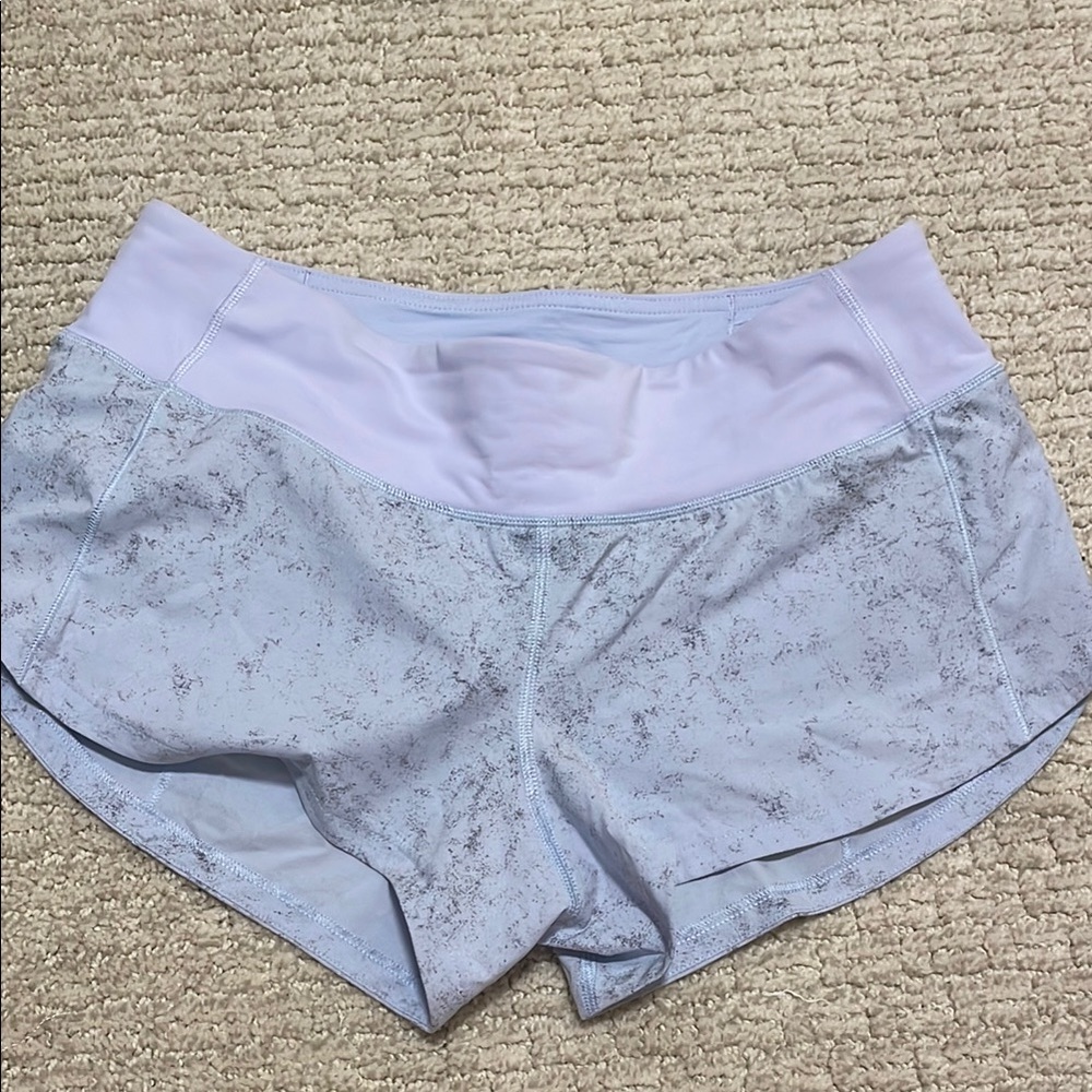 Lululemon size 4 speed up shorts blue/purple great condition